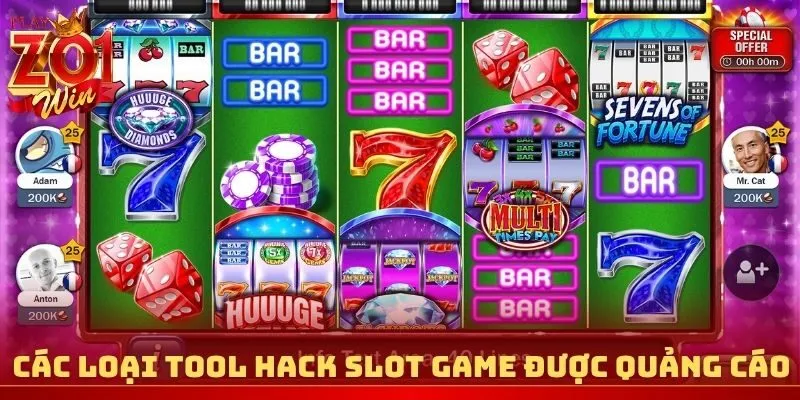 Các loại tool hack slot game được quảng cáo