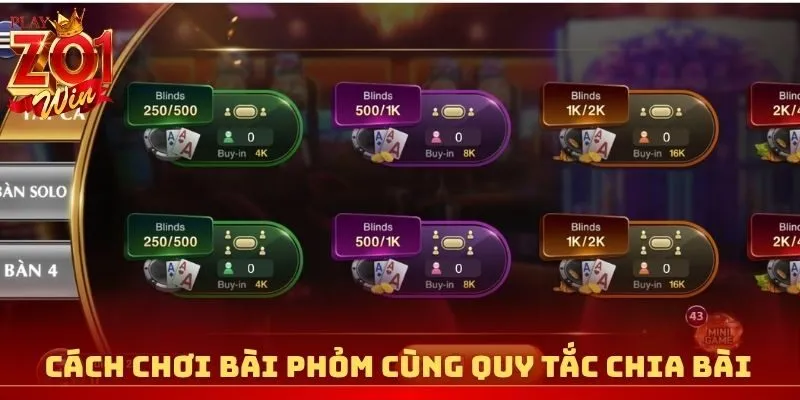 Cách chơi bài Phỏm cùng quy tắc chia bài