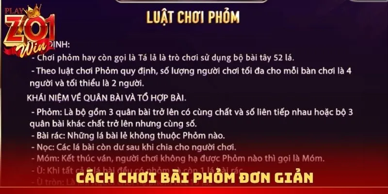 Cách chơi bài Phỏm đơn giản