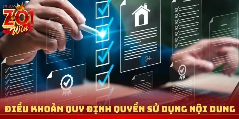 Điều khoản sử dụng quy định quyền khai thác nội dung