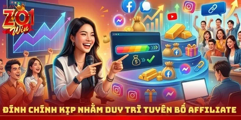 Đính chính kịp thời nhằm duy trì tuyên bố Affiliate