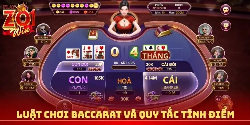 Luật chơi Baccarat và quy tắc tính điểm