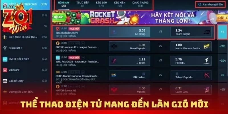 Thể thao điện tử mang đến làn gió mới