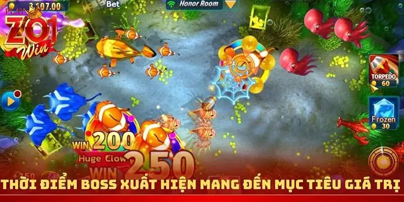 Thời điểm Boss xuất hiện mang đến mục tiêu giá trị 